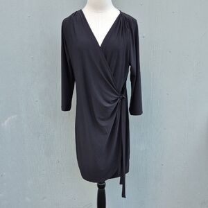 Sky Plus Elegant Black Wrap Dress Sz 1X